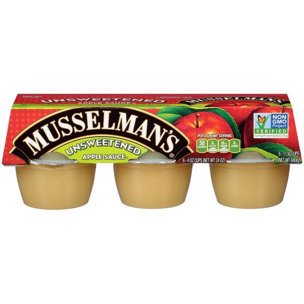 Musselman's Unsweetened Apple Sauce 4 Oz. Bowls, PK12